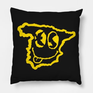 Spain Spanish Eyes Grunge Smiling Face Yellow Pillow