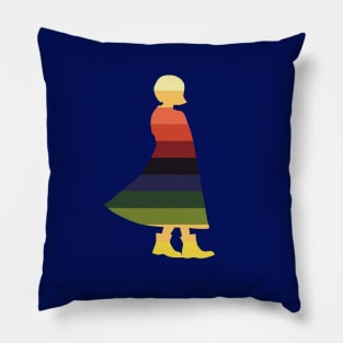 Dr Who silhouette in stripes Pillow