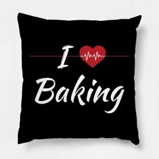 I Love Baking Cute Red Heart Pillow