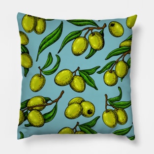 Olives - Mediterranean pattern Pillow