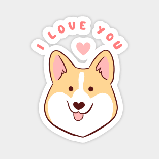 I love you a cute corgi illustration Magnet