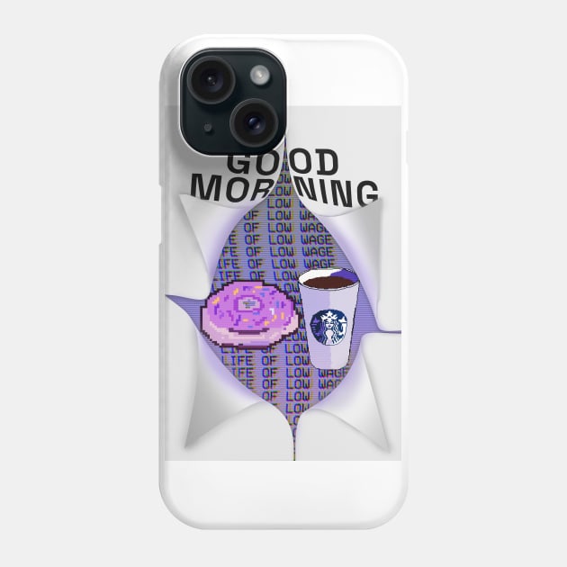 Low Wage Lifestyle: Donut and Coffee Phone Case by Raimondi