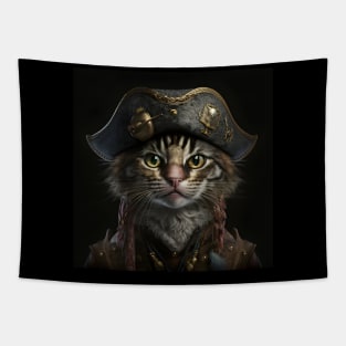 Pirate Cat in Uniform Tapestry