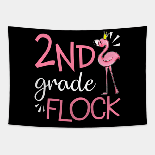 Flamingo Back To School 2nd Second Grade Flock Tapestry