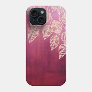 Magenta Garden - watercolor & ink leaves Phone Case