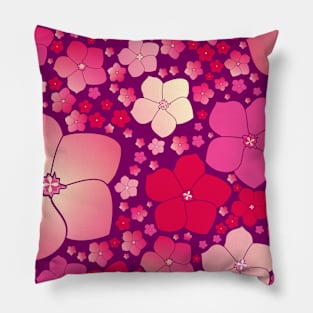 5-Petal Pinks on Plum Horizontal Pillow