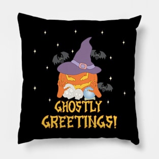 Ghostly Greetings! Halloween Pillow