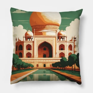 Agra India Vintage Tourism Travel Pillow