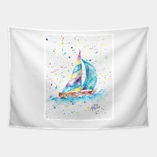 Sailboat by Jan Marvin Tapestry