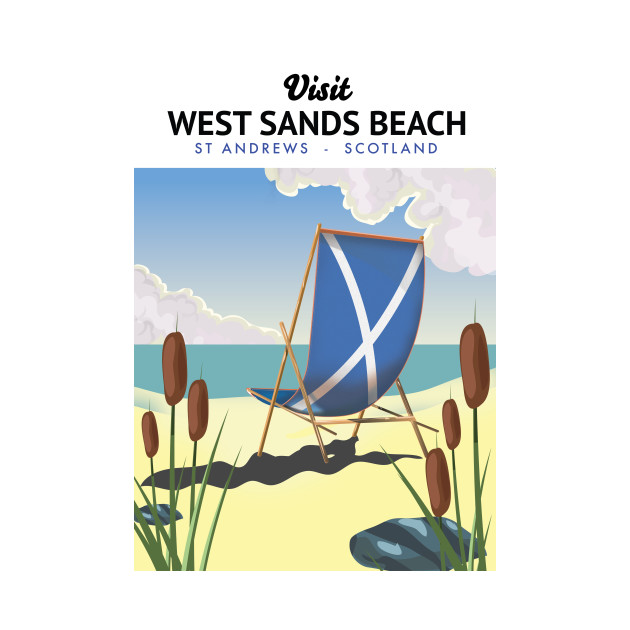 West Sands Beach, St Andrews Scotland beach poster by nickemporium1