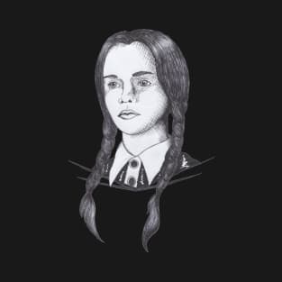 Wednesday Addams - Pen Sketch T-Shirt