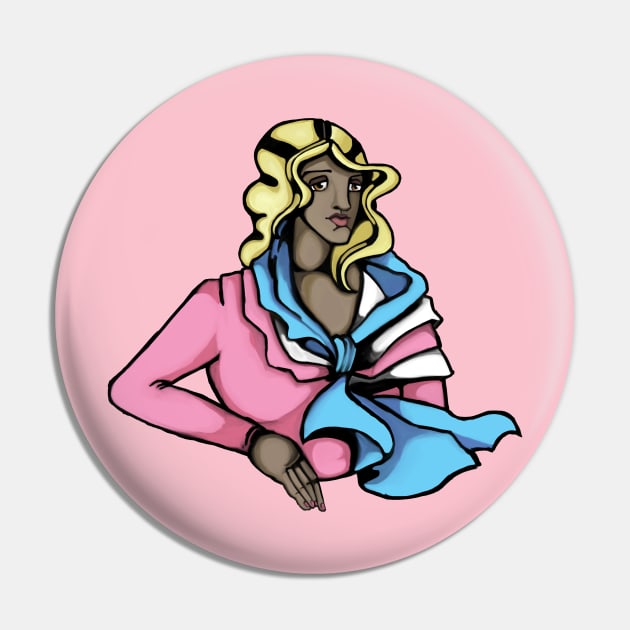 Transgender pride deco portrait Pin by Newtegan