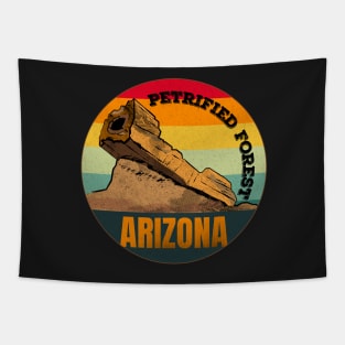 Retro Petrified forest national park Tapestry