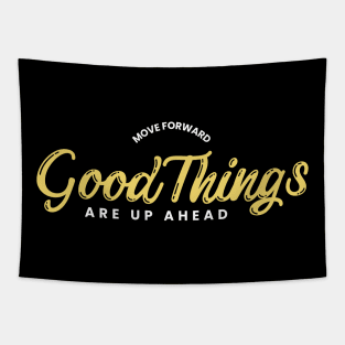 Black Yellow Simple Good Things Tapestry