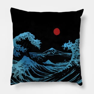 Hokusai wave blue version Pillow