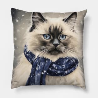 Birman Cat Painting Pillow