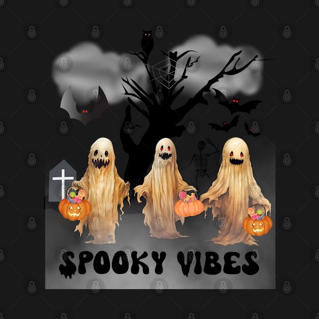 Spooky Vibes Halloween Shirt by TeeShop Designs