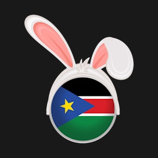 happy easter South Sudan bunny ears flag cute designs T-Shirt