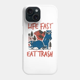 Raccoon Live Fast Eat Trash Vintage Phone Case