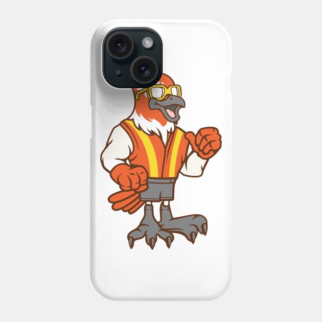 Construction worker bird Phone Case by ShirtyLife