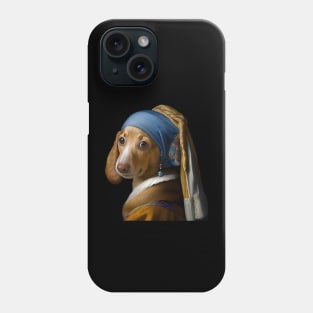 Dachshund With The (Blue) Pearl Earring Phone Case