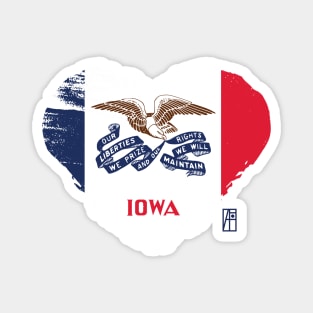 U.S. State - I Love Iowa - Iowa Flag Magnet
