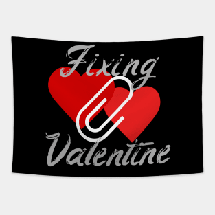 Fixing Valentine, hearts and paperclip quick fix. Valentine day clothing Tapestry