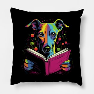 Whippet Reads Book Pillow