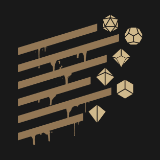 Dripping Brown Paint Polyhedral Dice Set T-Shirt