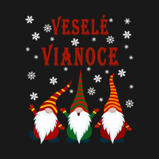 Gnomes Funny Pajama Cute Christmas Gift Slovakia Veselé Vianoce T-Shirt