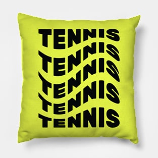 Tennis, Word Repeat, Wave Style Pillow