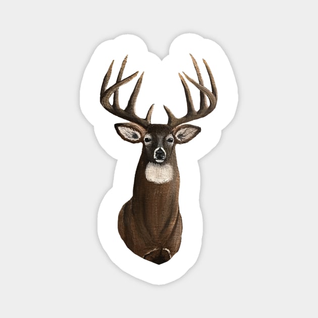 Whitetail Deer Bust Graphic Magnet by SistersInArtN