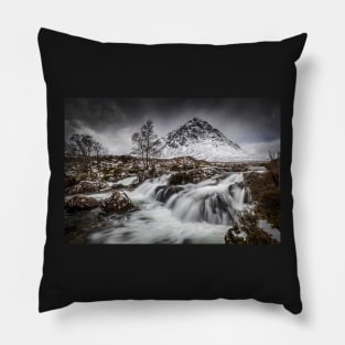 Buachaille Etive Mor Mountain and Coupall River Falls in the Snow Pillow