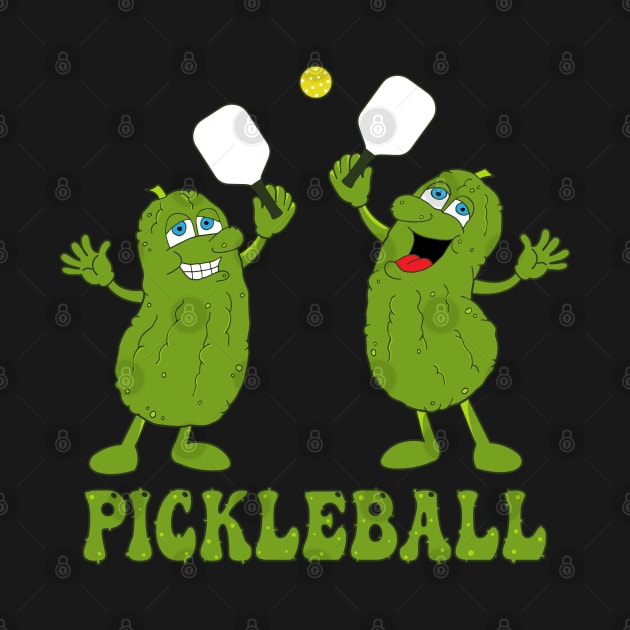 Funny Pickleball Dill Pickle Characters by HotHibiscus