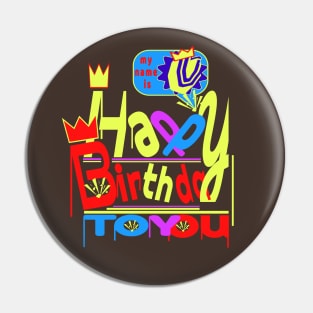 Happy Birthday Alphabet Letter (( V )) Dazzling Creative Design Pin