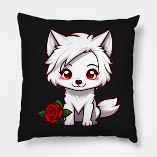 Rosie the White Wolf Pillow