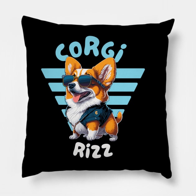 Just a Corgi Rizz Pillow by Alex