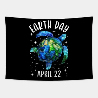 Earth Day Sea Turtle Art Tapestry