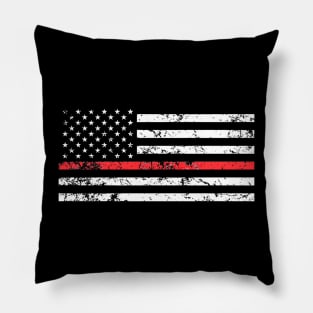 Thin Red Line  American Flag Pillow