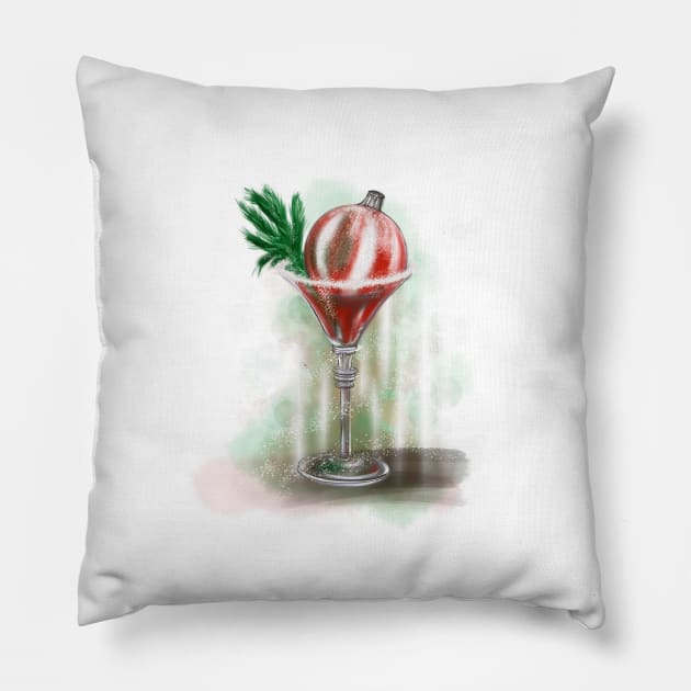 Christmas Martini Glass Pillow by Svetlana Pelin