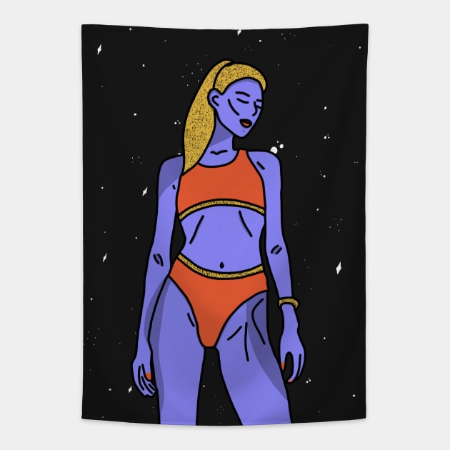 Intergalactic Fitness Trainer Tapestry by gnomeapple