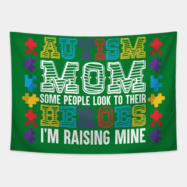 Autism Mom Shirt For Woman Autism Awareness Shirts For Gifts Tapestry by fiar32