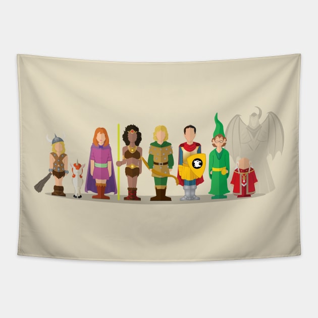 Dungeons & Dragons Cartoon Tapestry by hello@jobydove.com