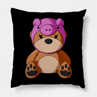 Pig Hat Teddy Bear Pillow