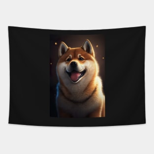 Happy Shiba Inu Dog Tapestry