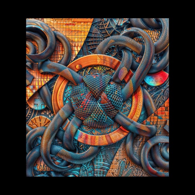 Interlocking Abstract Geometric Figures Dimensions by Creative Art Universe