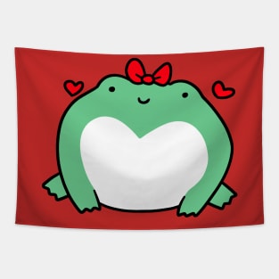 Love Frog with Bow Tapestry