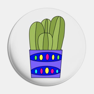 Cute Cactus Design #58: Simple Cacti In Fancy Pot Pin