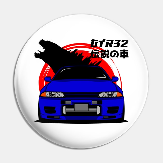 JDM Blue R32 Pin by GoldenTuners