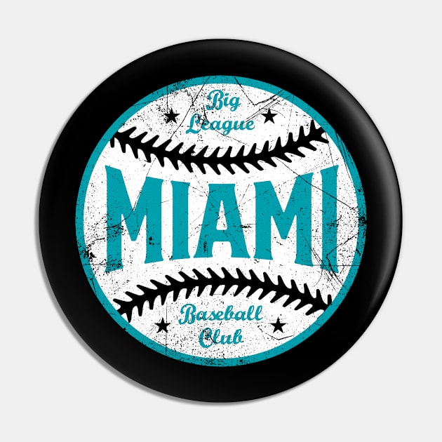 Miami Retro Big League Baseball - Black Pin by KFig21